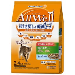 AllWell　室内猫用　贅沢素材入りフィッシュ味天然小魚とささみフリーズドライ入り