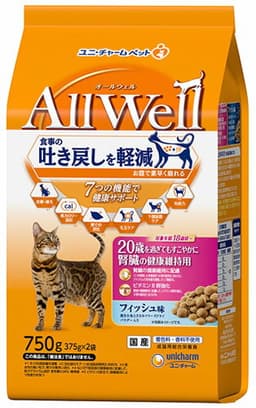 AllWell　20歳を過ぎてもすこやかに　腎臓の健康維持用　フィッシュ味挽き小魚とささみフリーズドライパウダー入り